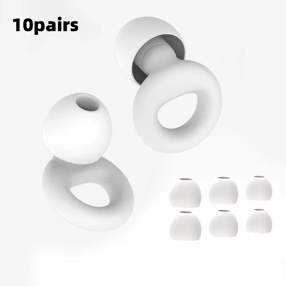 Quiet Ear Plugs for Noise Reduction – Super Soft, Reusable Hearing Protection for Sleep,Swim, Work 8 Ear Tips in XS/S/M/L
