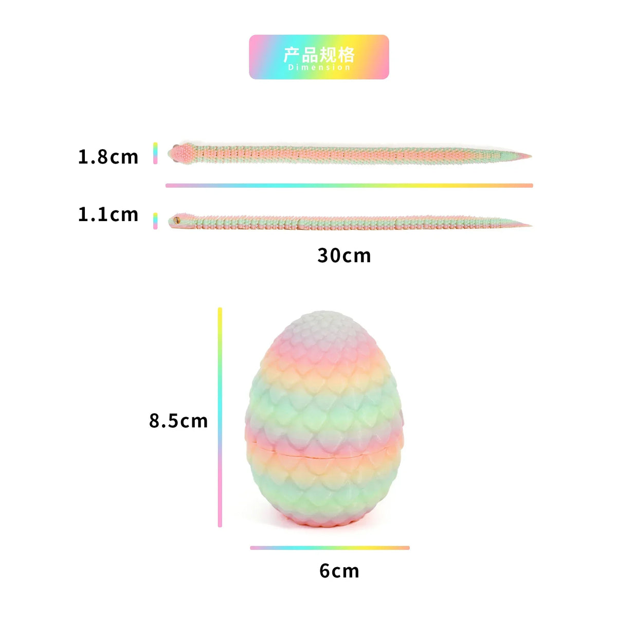 3D Printed Snake Toy – Movable Figure with Egg Ornament