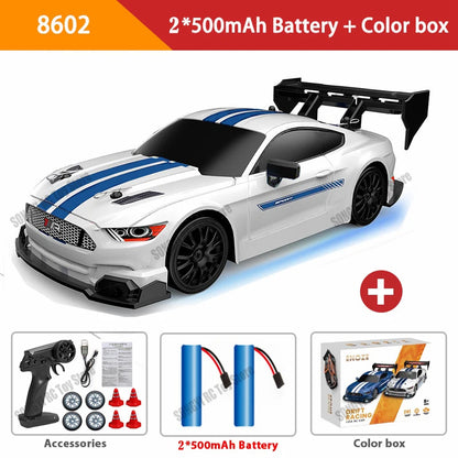 4WD RC Car With LED Remote Control Cars High Speed Fast Drift Racing 2.4G Radio RTR Vehicle GTRPRO Model Toy Kids Children Gift