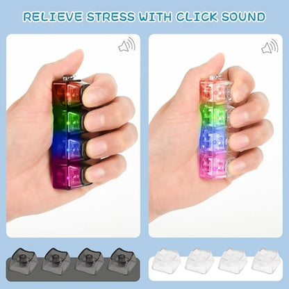 LED Keyboard Keychain Clickable Fidget Stress Relief Toy