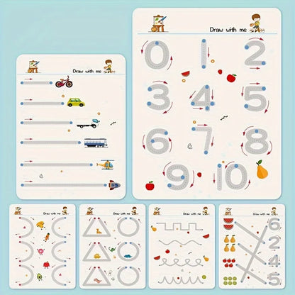 Reusable Tracing Workbook 34-Page Handwriting Practice Book for Kids