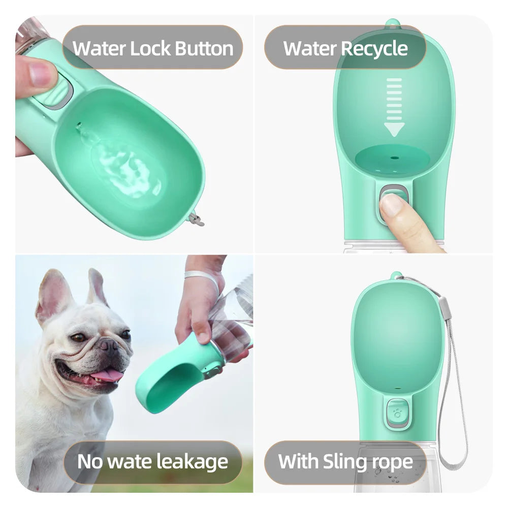 Portable Dog Water Bottle – 300ml/350ml/550ml Travel Dispenser