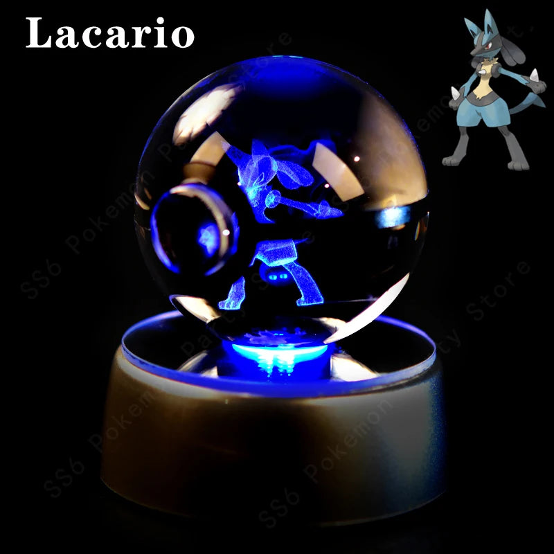 3D Crystal Ball Night Light – LED Glass Lamp with Colorful Base