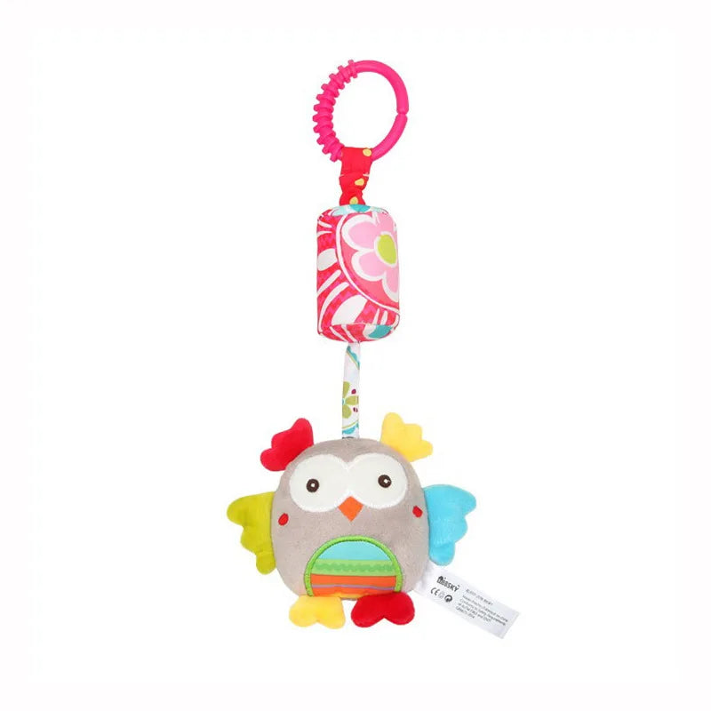 Baby Hanging Rattle – Plush Animal Sensory Toy for Stroller & Crib