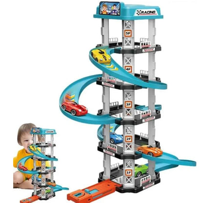 Race Track Ramp Toy – Gliding Car Rail Set for Kids