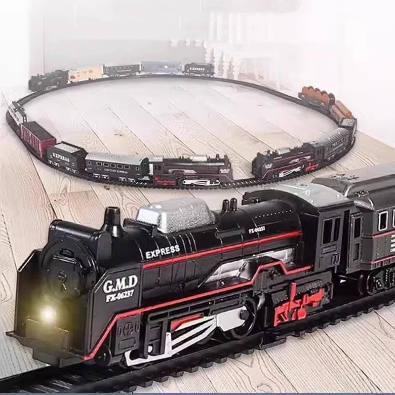 Christmas Train Track Set with Lights – Freight Train Toy