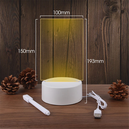 LED Message Board Night Light – USB Acrylic Write-On Lamp