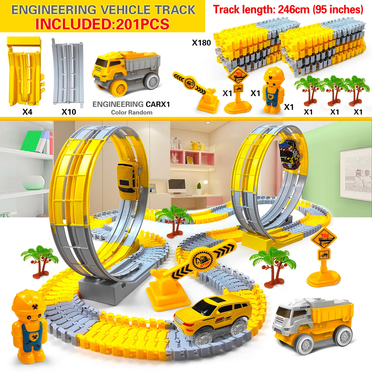 Children’s Flexible Track Toy Car Set for Creative Play