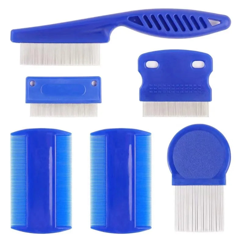Flea Comb for Dogs and Cats, 4-Pack Stainless Steel Pet Grooming Combs