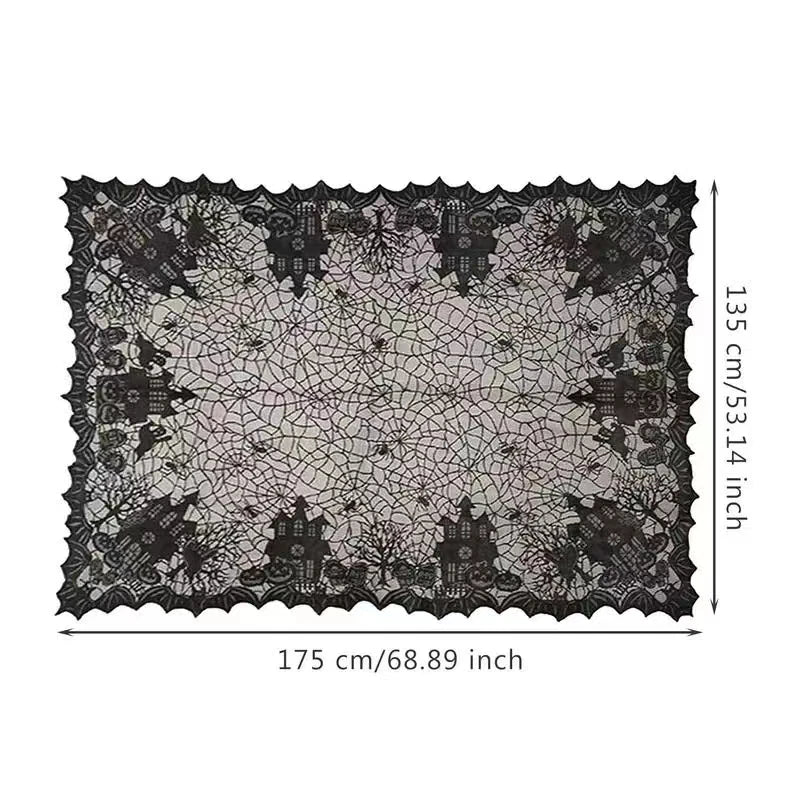Halloween Spider Web Table Runner – Black Tablecloth Decor