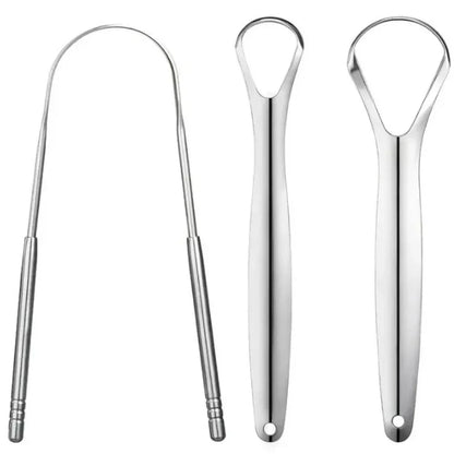 Premium 1pcs/3pcs Metal Tongue Scraper Cleaner for Adults & Kids Portable Stainless Steel Tongue Scrapers Brushes for Removing