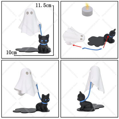 Cute Ghost LED Night Light with Dog Figure for Halloween Decor