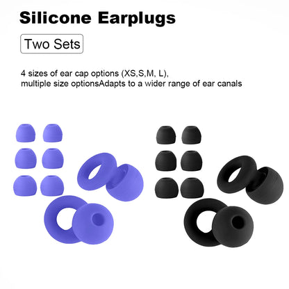 Quiet Ear Plugs for Noise Reduction – Super Soft, Reusable Hearing Protection for Sleep,Swim, Work 8 Ear Tips in XS/S/M/L