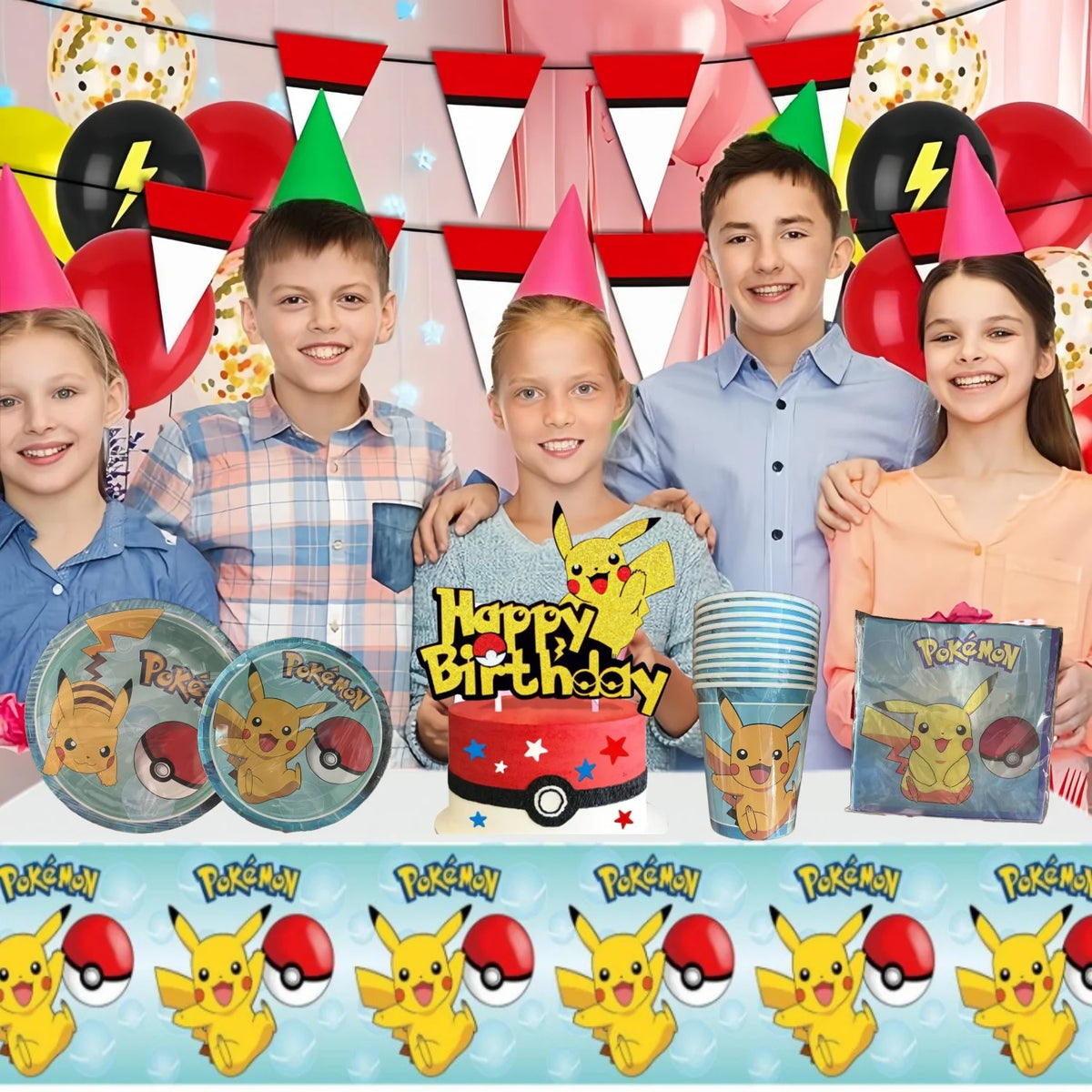 Cartoon Birthday Party Supplies – Tableware & Decorations Set