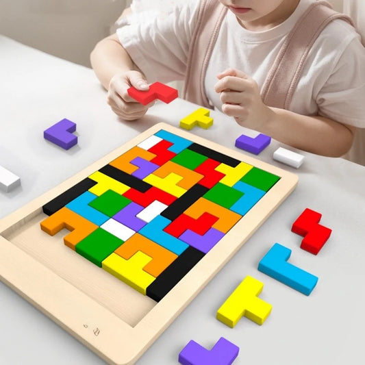 Wooden Tangram Puzzle – Colorful Geometric Learning Toy