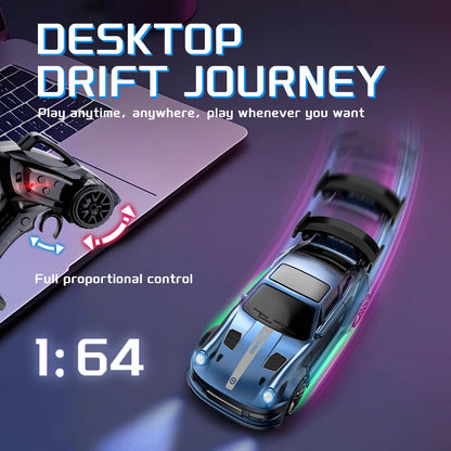 1: 64 Desktop Drift Car Four-Wheel Drive Full Proportion Mini Racing Toy With Rechargeable Battery, Children's Holiday Gift