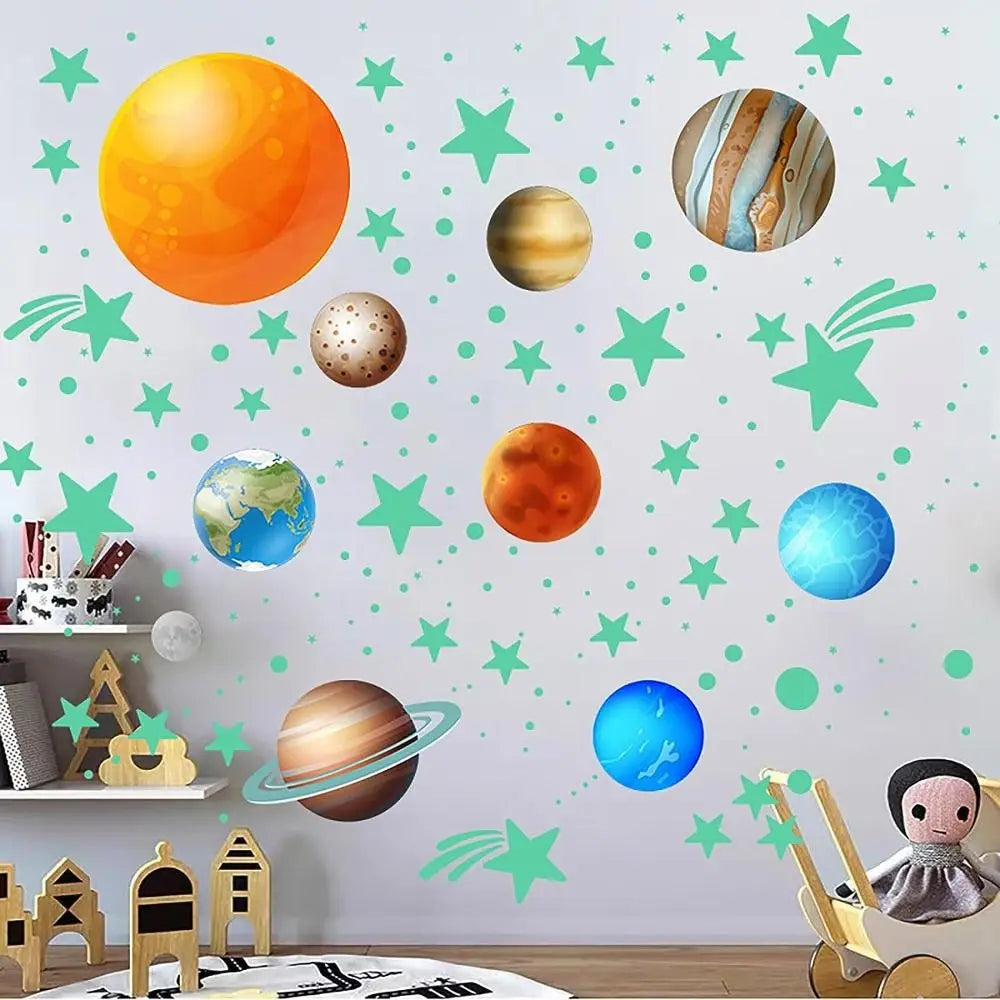 Glow in the Dark Star Stickers – Luminous Wall Decals