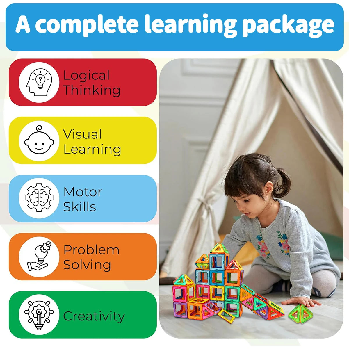 Magnetic Building Blocks – STEM Construction Toy Set for Kids