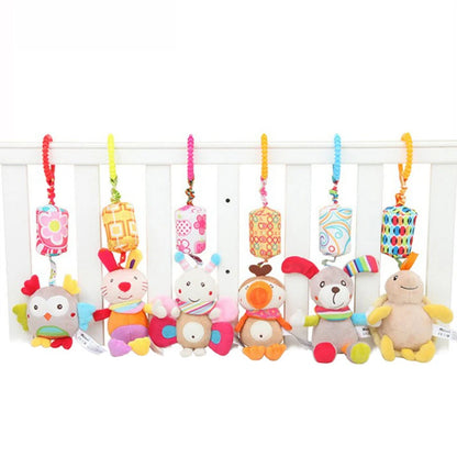 Baby Hanging Rattle – Plush Animal Sensory Toy for Stroller & Crib