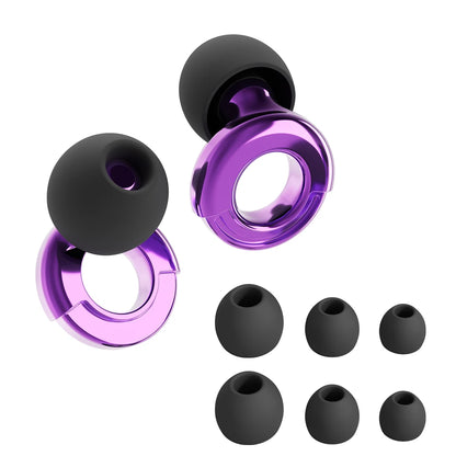 Quiet Ear Plugs for Noise Reduction – Super Soft, Reusable Hearing Protection for Sleep,Swim, Work 8 Ear Tips in XS/S/M/L