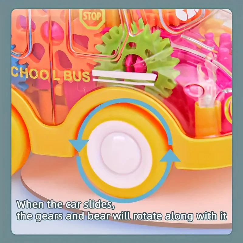 Transparent Gear Toy Car – Press and Go Inertial Vehicle