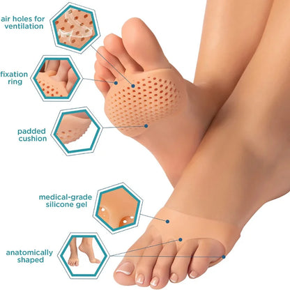 2PCS Silicone Gel Insoles Toe Separator Thumb Valgus Orthopaedic Foot Protector Bunion Adjuster Hallux Guard Feet Care Cushion