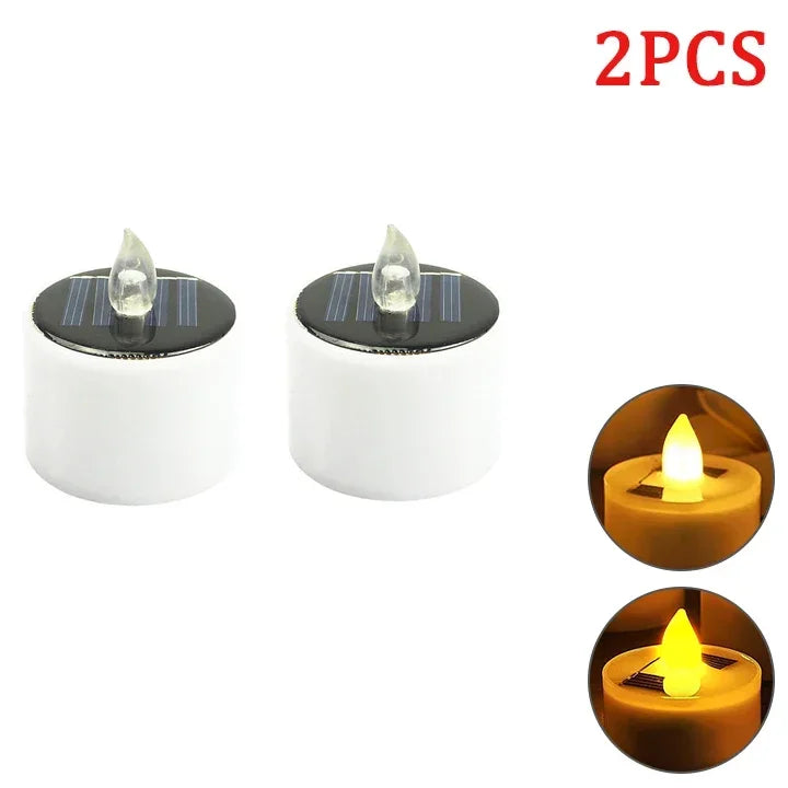 Solar Tea Light Candles – Waterproof Flameless LED Lights