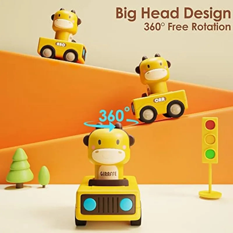 Press and Go Animal Toy Car for Toddlers – Friction Drive