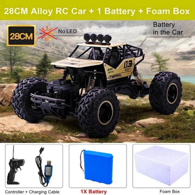 4WD RC Off-Road Climbing Truck with Suspension and LED Lights