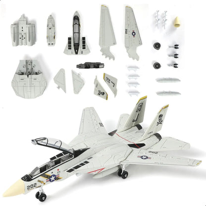 1:72 Scale Fighter Jet Model Kit with Display Stand