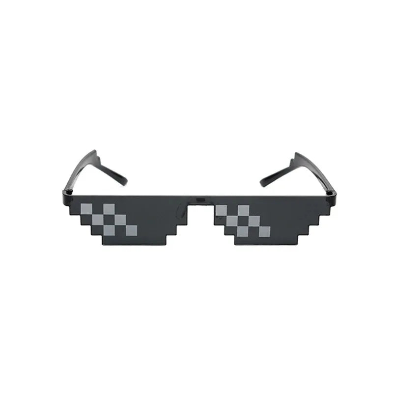 Pixelated Sunglasses – Funny Mosaic Rimless Shades for Parties