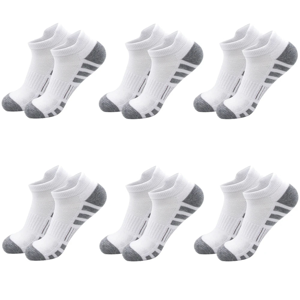 6/24Pairs Ankle Athletic Running Socks Cushioned Breathable Low Cut Sports Tab Socks For Men And Women