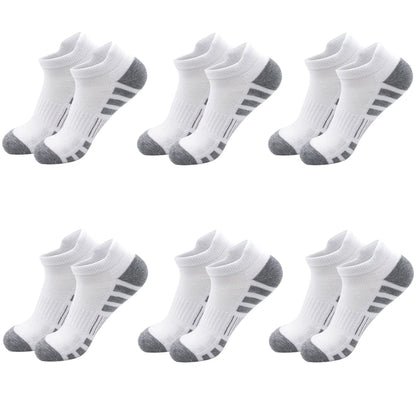 6/24Pairs Ankle Athletic Running Socks Cushioned Breathable Low Cut Sports Tab Socks For Men And Women