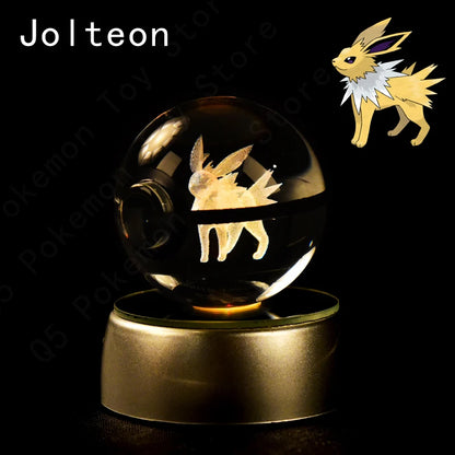 3D Crystal Ball Night Light – LED Glass Lamp with Colorful Base