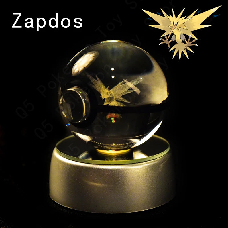 3D Crystal Ball Night Light – LED Glass Lamp with Colorful Base