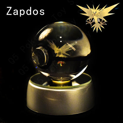 3D Crystal Ball Night Light – LED Glass Lamp with Colorful Base