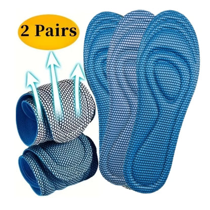 1/2 Pairs Memory Foam Disposable Insoles for Shoes Antibacterial Deodorization Sweat Absorption Insert Sport Shoes Pads