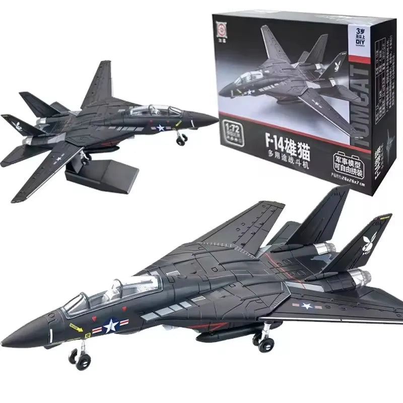 1:72 Scale Fighter Jet Model Kit with Display Stand