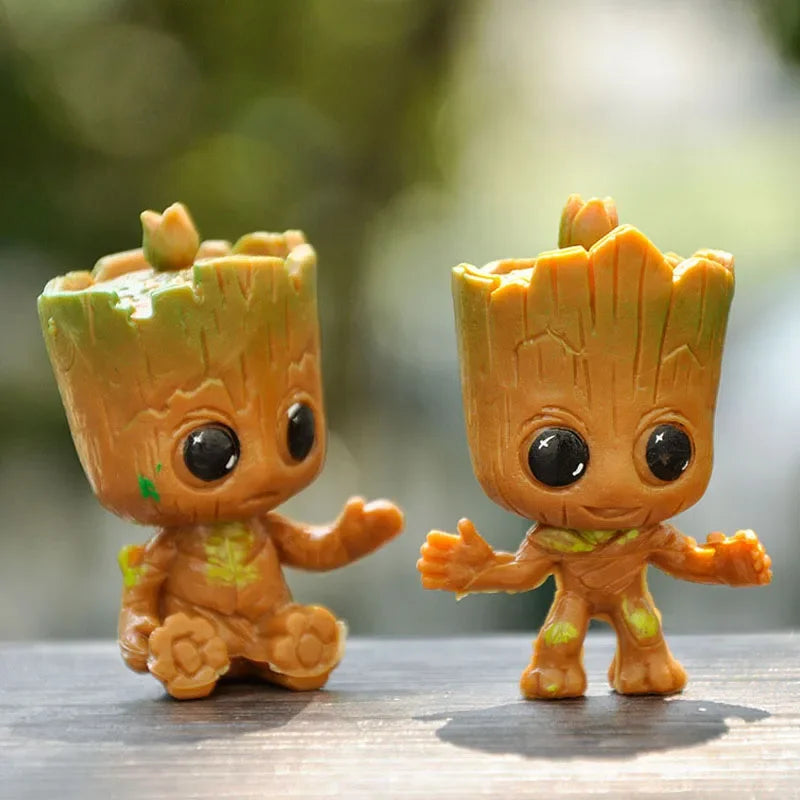 Miniature Tree Character Figurines – Set of 4 Resin Decorations