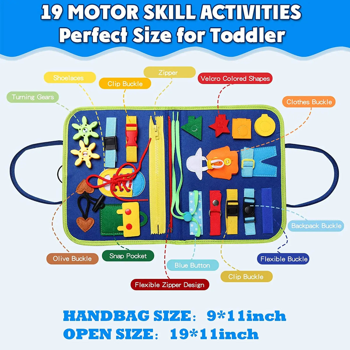 Montessori Busy Board – Toddler Sensory Activity & Learning Toy