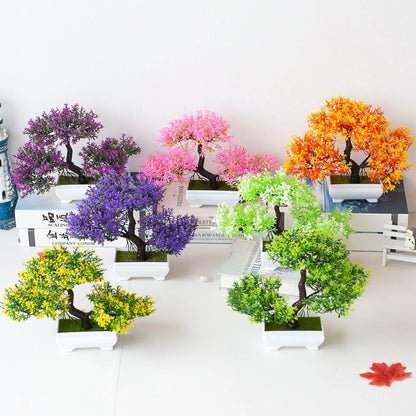 Artificial Bonsai Tree Set for Indoor Home Decor