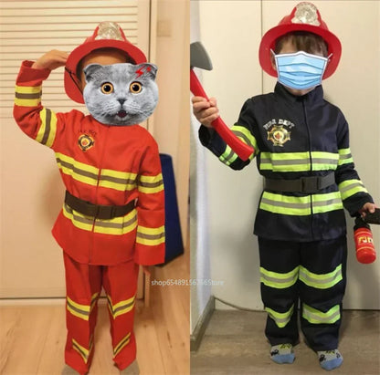 Firefighter Cosplay Costume Kids Uniform Set – Party Dress-Up