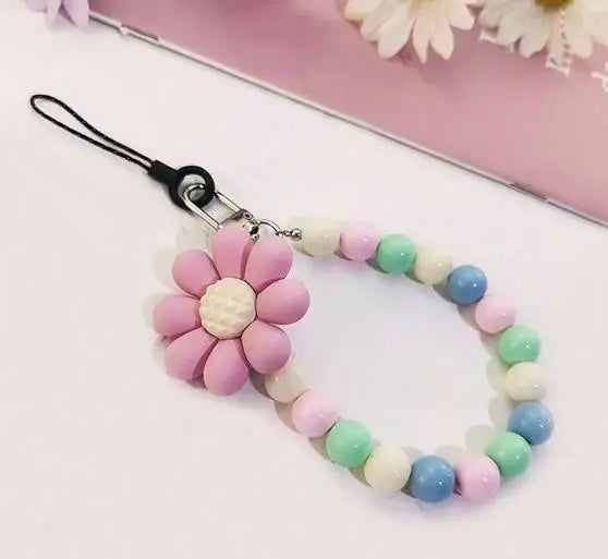 Phone Wrist Lanyard, Colorful Beaded Mobile Phone Strap