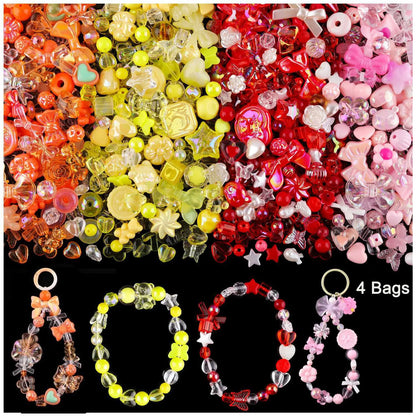 1bag Mixing Style Candy Color Acrylic Beads For DIY Handmade Bracelet Jewelry Making Phone Chain Accessories