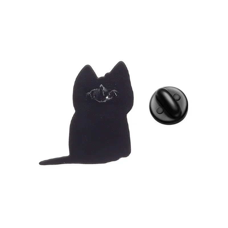 Black Cat Void Loading Enamel Pins Cartoon Kitten Memes Brooch Lapel Badges Fun Animals Jewelry Gift for Friends