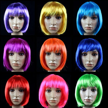 Short Bob Cosplay Wig – Synthetic Anime Costume Hair