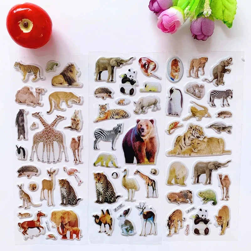 3D Puffy Stickers – Animal Sticker Sheets for Kids Crafts & Scrapbooking