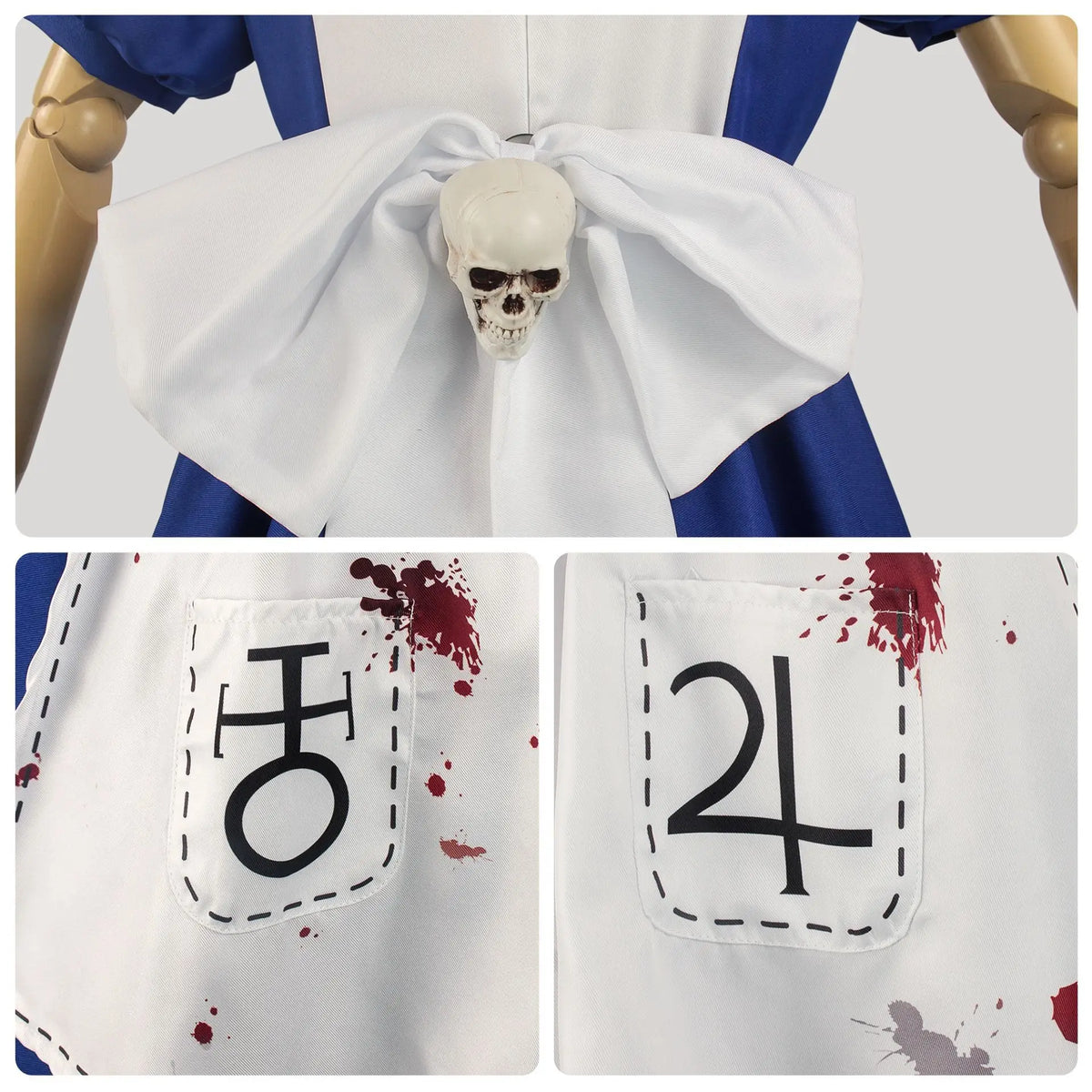 Alice Cosplay Costume Women's Dress with Accessories – Halloween