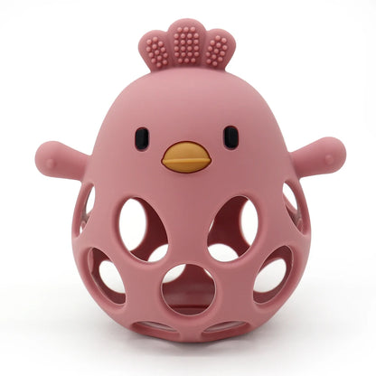 Baby Silicone Teether Cartoon Chick Chewing Toy