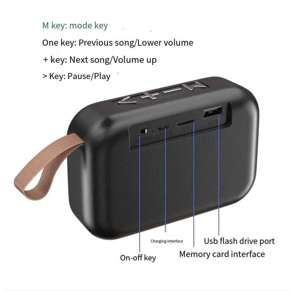 Portable Bluetooth Speaker Mini Wireless Outdoor Speaker with TF Card